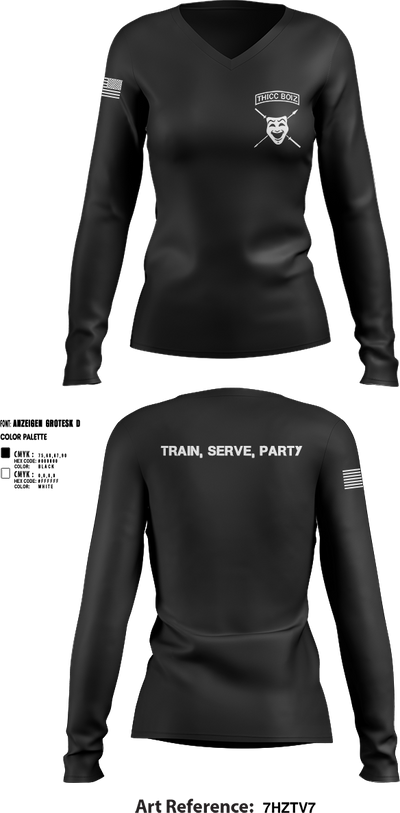 THICC BOIZ 20843626 Women's Long Sleeve V-neck Shirt - 3