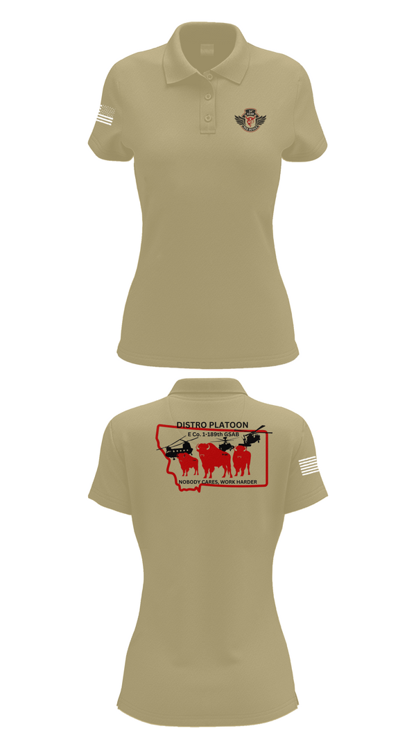 Womens Short Sleeve Performance Polo, E co. 1-189th, , Teamtime, Team time, sublimation, custom sports apparel, team uniforms, spirit wear, spiritwear, sports uniforms, custom shirts, team store, custom team store, fundraiser sports, apparel fundraiser