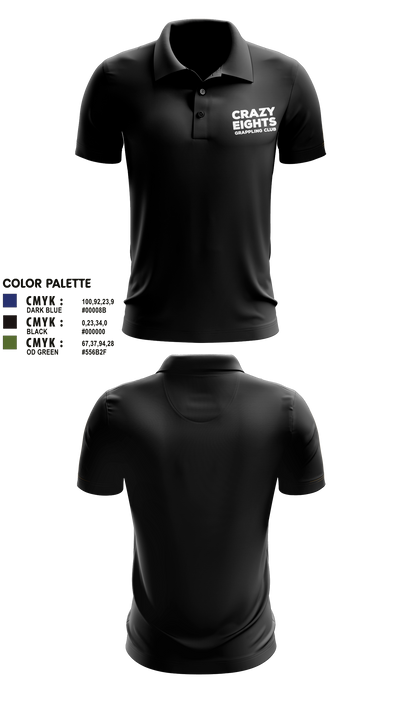 Crazy Eights Grappling Club 23765529 Short Sleeve Performance Polo - 2