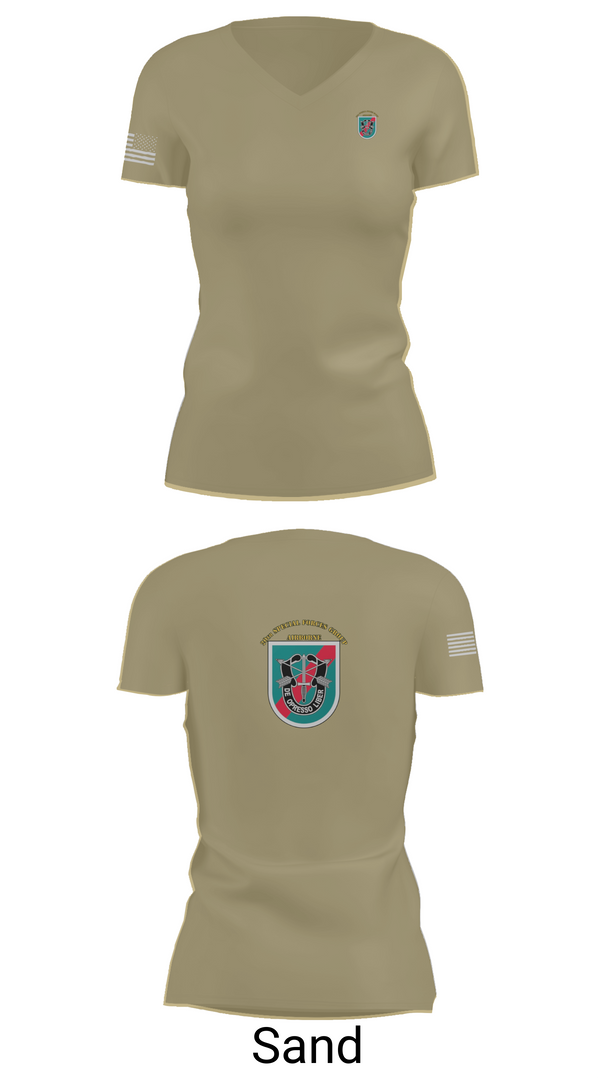 Womens Short Sleeve Vneck Shirt, , Army, Teamtime, Team time, sublimation, custom sports apparel, team uniforms, spirit wear, spiritwear, sports uniforms, custom shirts, team store, custom team store, fundraiser sports, apparel fundraiser