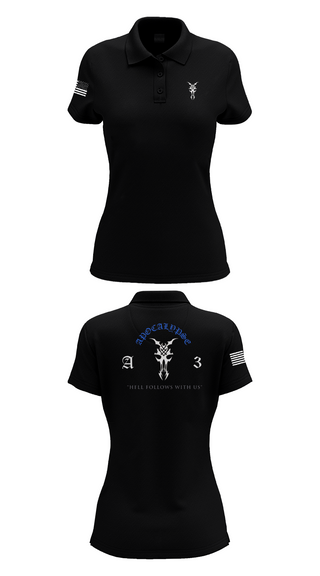 Womens Short Sleeve Performance Polo, Apocalypse Platoon, , Teamtime, Team time, sublimation, custom sports apparel, team uniforms, spirit wear, spiritwear, sports uniforms, custom shirts, team store, custom team store, fundraiser sports, apparel fundraiser