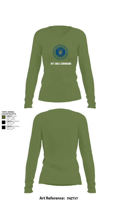 1st Area Command 9228914 Women's Long Sleeve V-neck Shirt - 40