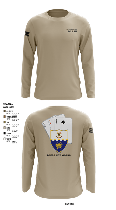 Anvil company, 2-22 Infantry 42857112 Long Sleeve Performance Shirt 3