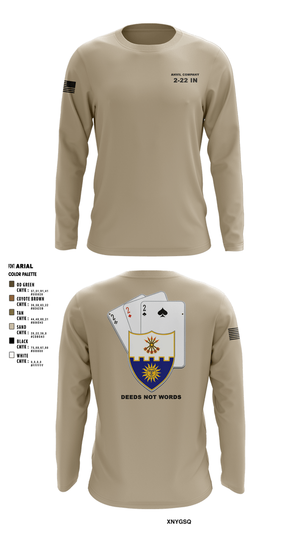 Long Sleeve Performance Shirt, Anvil company, 2-22 Infantry, Army, Teamtime, Team time, sublimation, custom sports apparel, team uniforms, spirit wear, spiritwear, sports uniforms, custom shirts, team store, custom team store, fundraiser sports, apparel fundraiser