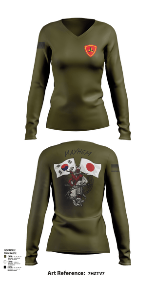 Womens Long Sleeve Vneck Shirt, 3/11 Mayhem, , Teamtime, Team time, sublimation, custom sports apparel, team uniforms, spirit wear, spiritwear, sports uniforms, custom shirts, team store, custom team store, fundraiser sports, apparel fundraiser