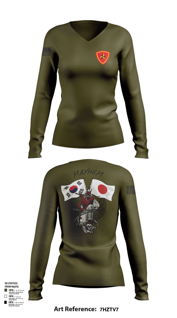 Womens Long Sleeve Vneck Shirt, 3/11 Mayhem, , Teamtime, Team time, sublimation, custom sports apparel, team uniforms, spirit wear, spiritwear, sports uniforms, custom shirts, team store, custom team store, fundraiser sports, apparel fundraiser