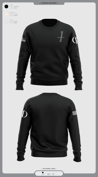 Crew Neck Sweatshirt, Battalion 1, , Teamtime, Team time, sublimation, custom sports apparel, team uniforms, spirit wear, spiritwear, sports uniforms, custom shirts, team store, custom team store, fundraiser sports, apparel fundraiser