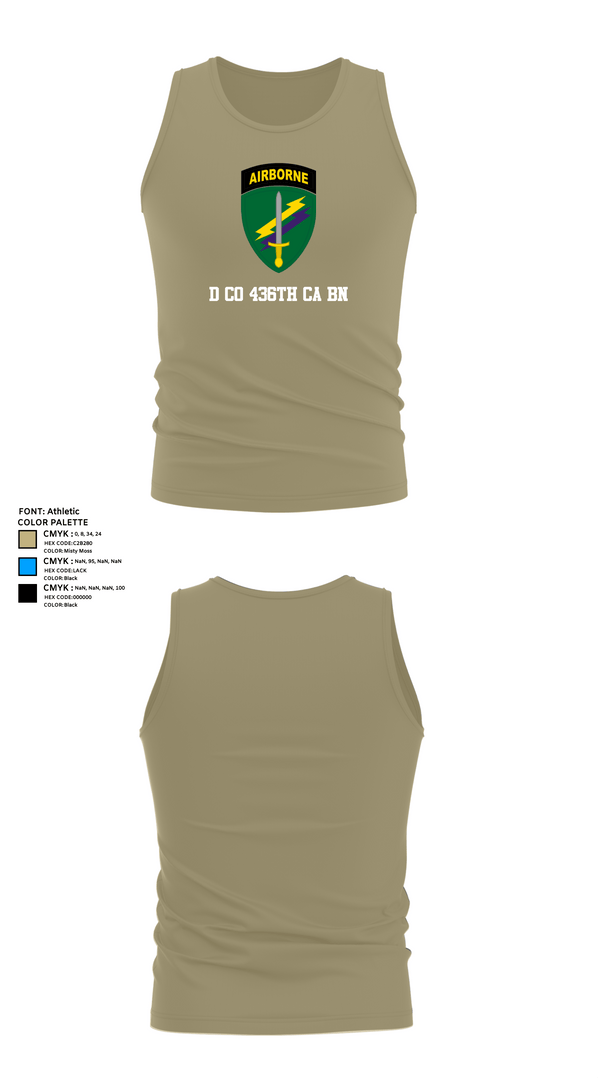 Tank Top, D Co 436th CA BN, , Teamtime, Team time, sublimation, custom sports apparel, team uniforms, spirit wear, spiritwear, sports uniforms, custom shirts, team store, custom team store, fundraiser sports, apparel fundraiser