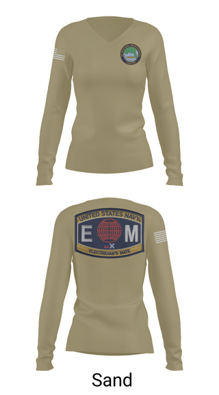 Womens Long Sleeve Vneck Shirt, Outside Electrical, , Teamtime, Team time, sublimation, custom sports apparel, team uniforms, spirit wear, spiritwear, sports uniforms, custom shirts, team store, custom team store, fundraiser sports, apparel fundraiser