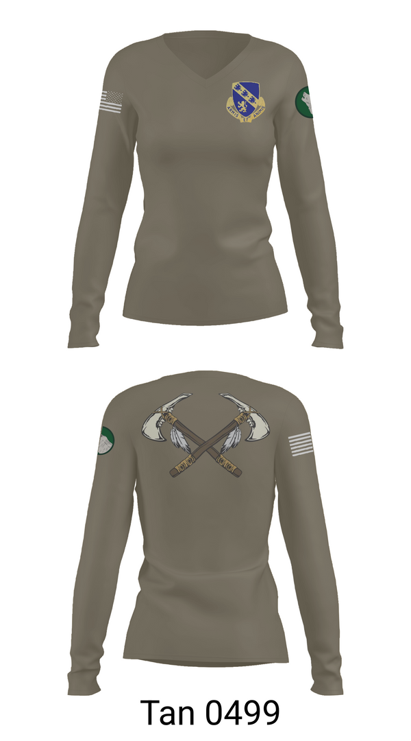 Womens Long Sleeve Vneck Shirt, Marauders, Army, Teamtime, Team time, sublimation, custom sports apparel, team uniforms, spirit wear, spiritwear, sports uniforms, custom shirts, team store, custom team store, fundraiser sports, apparel fundraiser