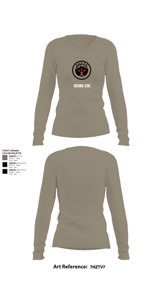 Womens Long Sleeve Vneck Shirt, 593rd esc, , Teamtime, Team time, sublimation, custom sports apparel, team uniforms, spirit wear, spiritwear, sports uniforms, custom shirts, team store, custom team store, fundraiser sports, apparel fundraiser