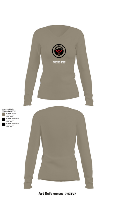 593rd esc 84588432 Women's Long Sleeve V-neck Shirt - 62
