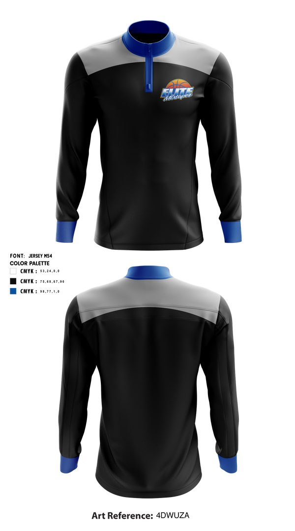 Quarter Zip Jacket, Elite Mixtapes, Men's Basketball, Teamtime, Team time, sublimation, custom sports apparel, team uniforms, spirit wear, spiritwear, sports uniforms, custom shirts, team store, custom team store, fundraiser sports, apparel fundraiser