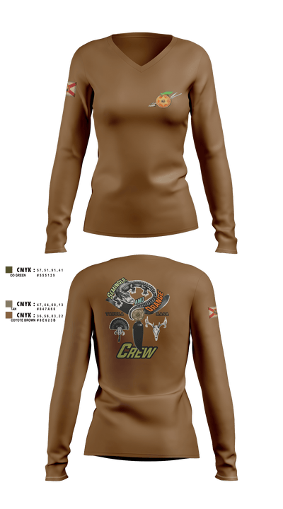 Seminole / Orange Crew 64181278 Women's Long Sleeve V-neck Shirt - 1