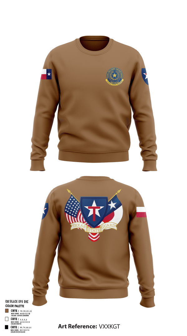 Crew Neck Sweatshirt, 2BN, 3BDE TXSG, , Teamtime, Team time, sublimation, custom sports apparel, team uniforms, spirit wear, spiritwear, sports uniforms, custom shirts, team store, custom team store, fundraiser sports, apparel fundraiser