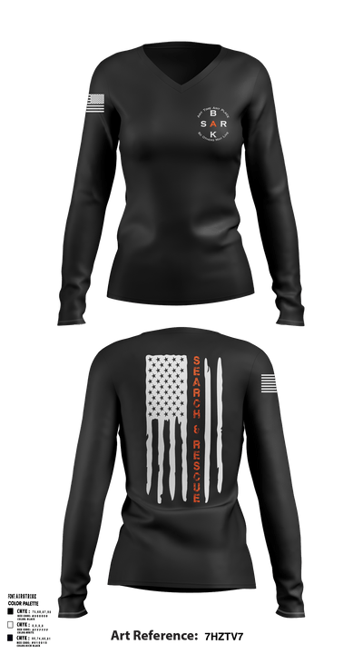 Bakersfield Search and Rescue 3116014 Women's Long Sleeve V-neck Shirt - 1