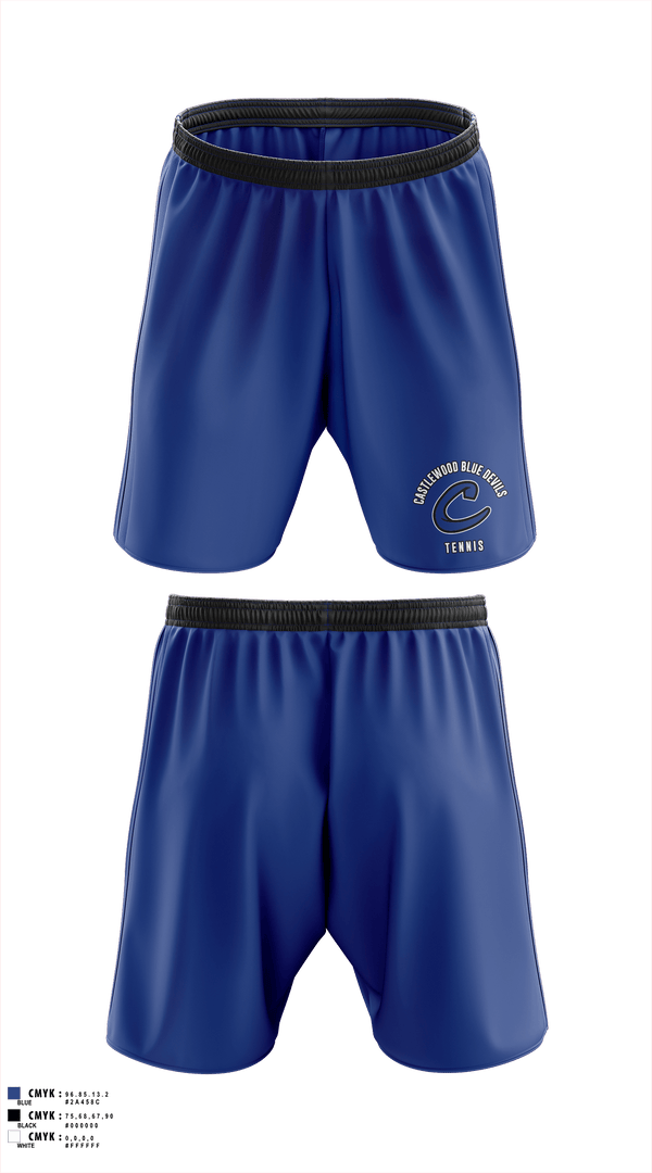 Athletic Shorts With Pockets, Castlewood Blue Devils, Tennis, Teamtime, Team time, sublimation, custom sports apparel, team uniforms, spirit wear, spiritwear, sports uniforms, custom shirts, team store, custom team store, fundraiser sports, apparel fundraiser