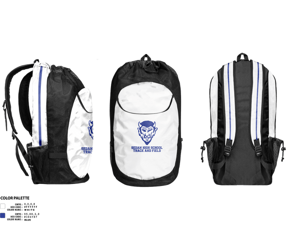 Gear Bag, Sedan High School Track and Field, Track & Field, Teamtime, Team time, sublimation, custom sports apparel, team uniforms, spirit wear, spiritwear, sports uniforms, custom shirts, team store, custom team store, fundraiser sports, apparel fundraiser