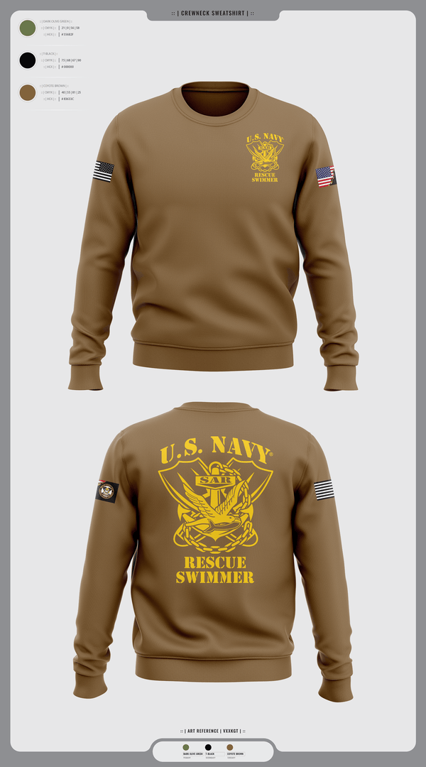 Crew Neck Sweatshirt, Aircrew Rescue Swimmer, , Teamtime, Team time, sublimation, custom sports apparel, team uniforms, spirit wear, spiritwear, sports uniforms, custom shirts, team store, custom team store, fundraiser sports, apparel fundraiser