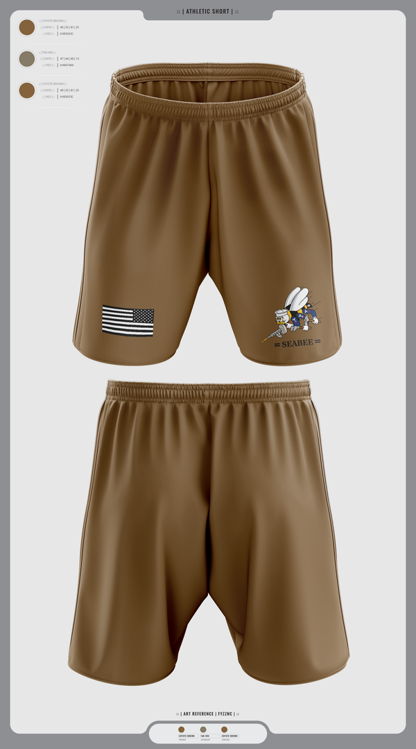 Athletic Shorts With Pockets, Seabee, Navy, Teamtime, Team time, sublimation, custom sports apparel, team uniforms, spirit wear, spiritwear, sports uniforms, custom shirts, team store, custom team store, fundraiser sports, apparel fundraiser