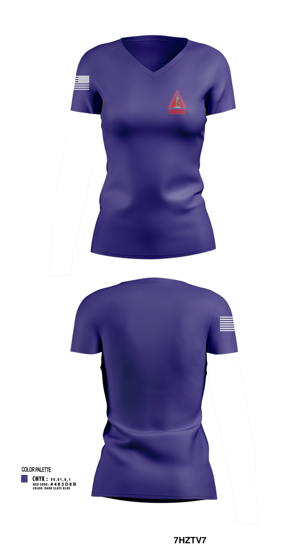 Womens Short Sleeve Vneck Shirt, Recruiting and Retention Battalion, , Teamtime, Team time, sublimation, custom sports apparel, team uniforms, spirit wear, spiritwear, sports uniforms, custom shirts, team store, custom team store, fundraiser sports, apparel fundraiser