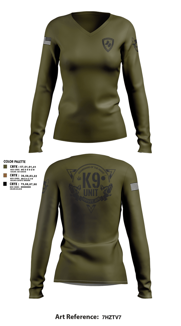 Womens Long Sleeve Vneck Shirt, Guardians of the Night, , Teamtime, Team time, sublimation, custom sports apparel, team uniforms, spirit wear, spiritwear, sports uniforms, custom shirts, team store, custom team store, fundraiser sports, apparel fundraiser