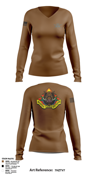 C 1-252 AR 38347567 Women's Long Sleeve V-neck Shirt - 105
