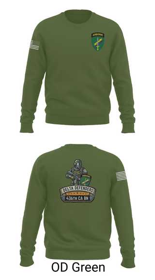 Crew Neck Sweatshirt, D Co 436th CA BN, , Teamtime, Team time, sublimation, custom sports apparel, team uniforms, spirit wear, spiritwear, sports uniforms, custom shirts, team store, custom team store, fundraiser sports, apparel fundraiser