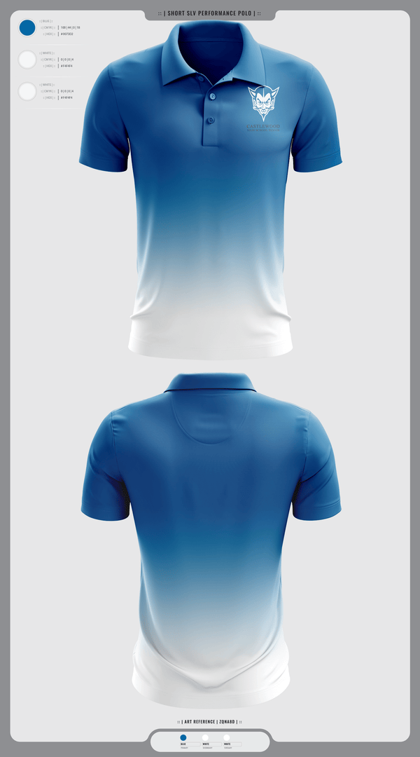 Short Sleeve Performance Polo, Castlewood High School Tennis, Tennis, Teamtime, Team time, sublimation, custom sports apparel, team uniforms, spirit wear, spiritwear, sports uniforms, custom shirts, team store, custom team store, fundraiser sports, apparel fundraiser