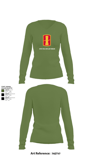 Womens Long Sleeve Vneck Shirt, 197th field artillery brigade, , Teamtime, Team time, sublimation, custom sports apparel, team uniforms, spirit wear, spiritwear, sports uniforms, custom shirts, team store, custom team store, fundraiser sports, apparel fundraiser