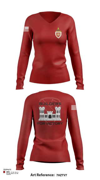 Womens Long Sleeve Vneck Shirt, 3 EN BN, , Teamtime, Team time, sublimation, custom sports apparel, team uniforms, spirit wear, spiritwear, sports uniforms, custom shirts, team store, custom team store, fundraiser sports, apparel fundraiser