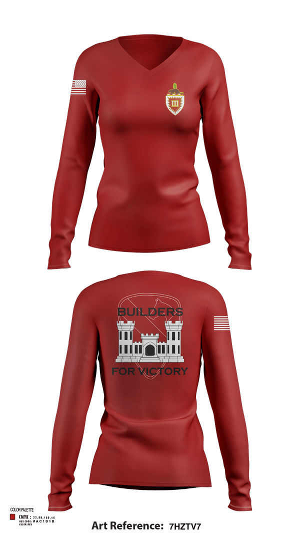 Womens Long Sleeve Vneck Shirt, 3 EN BN, , Teamtime, Team time, sublimation, custom sports apparel, team uniforms, spirit wear, spiritwear, sports uniforms, custom shirts, team store, custom team store, fundraiser sports, apparel fundraiser