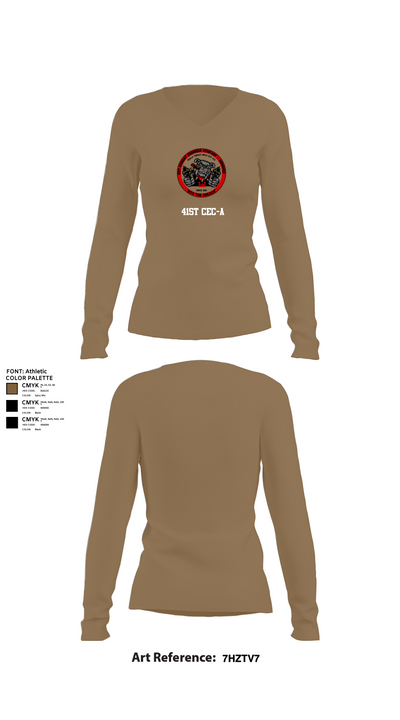 41st CEC-A 2239571 Women's Long Sleeve V-neck Shirt - 2