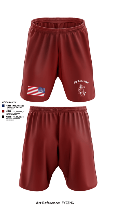 B2 Patriots no C flag Athletic Shorts With Pockets - 2