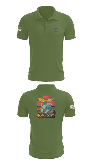 Short Sleeve Performance Polo, Echo Company 232nd battalion, Army, Teamtime, Team time, sublimation, custom sports apparel, team uniforms, spirit wear, spiritwear, sports uniforms, custom shirts, team store, custom team store, fundraiser sports, apparel fundraiser