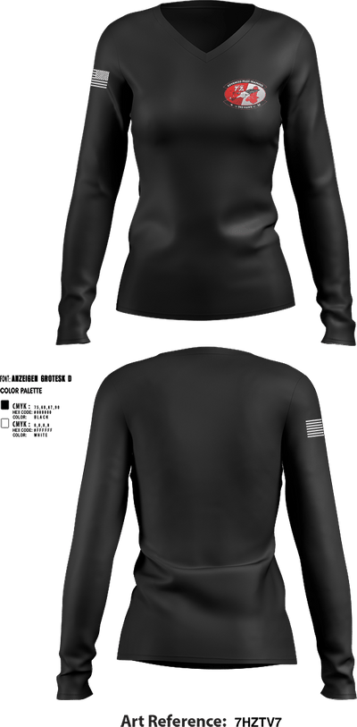 525 EMXS 51699049 Women's Long Sleeve V-neck Shirt - 1