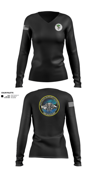 Womens Long Sleeve Vneck Shirt, , Army, Teamtime, Team time, sublimation, custom sports apparel, team uniforms, spirit wear, spiritwear, sports uniforms, custom shirts, team store, custom team store, fundraiser sports, apparel fundraiser
