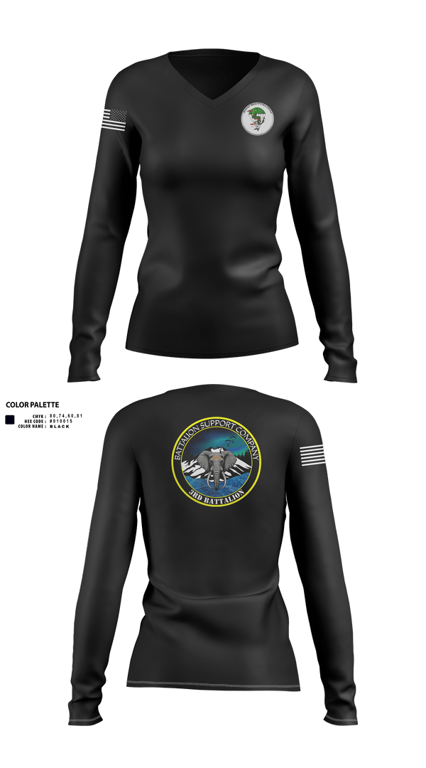 Womens Long Sleeve Vneck Shirt, , Army, Teamtime, Team time, sublimation, custom sports apparel, team uniforms, spirit wear, spiritwear, sports uniforms, custom shirts, team store, custom team store, fundraiser sports, apparel fundraiser