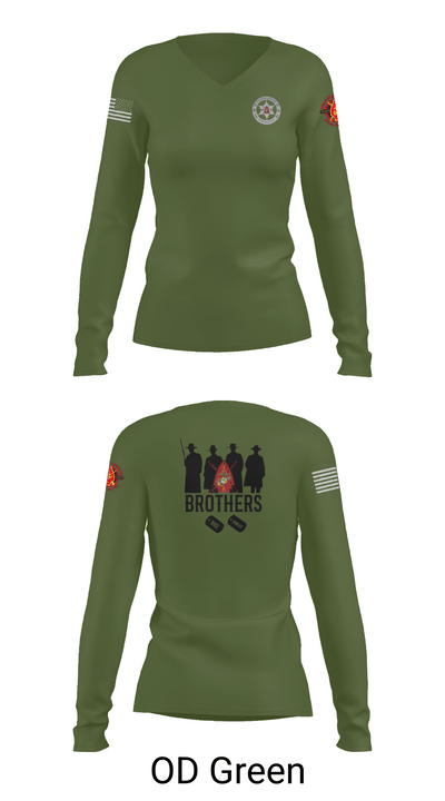 Wpns 1/8 Mortars 40720351 Women's Long Sleeve V-neck Shirt - 57