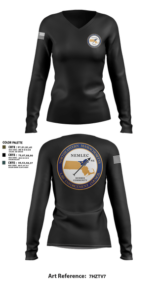 Womens Long Sleeve Vneck Shirt, NEMLEC, , Teamtime, Team time, sublimation, custom sports apparel, team uniforms, spirit wear, spiritwear, sports uniforms, custom shirts, team store, custom team store, fundraiser sports, apparel fundraiser