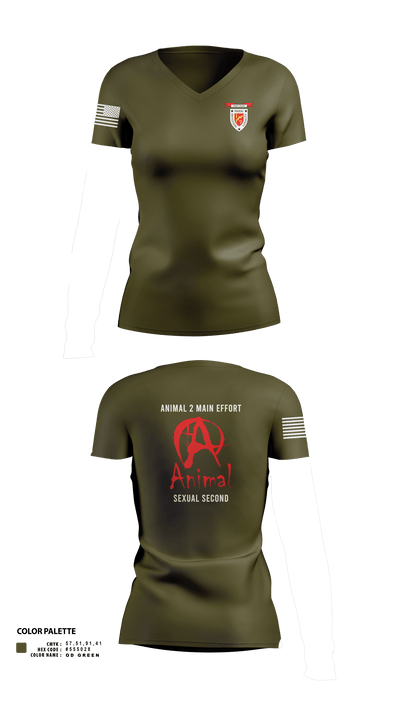 1/7 animal 19905482 Women's Short Sleeve V-neck Shirt - 1