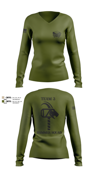 Womens Long Sleeve Vneck Shirt, 900th QUARTERMASTER, , Teamtime, Team time, sublimation, custom sports apparel, team uniforms, spirit wear, spiritwear, sports uniforms, custom shirts, team store, custom team store, fundraiser sports, apparel fundraiser