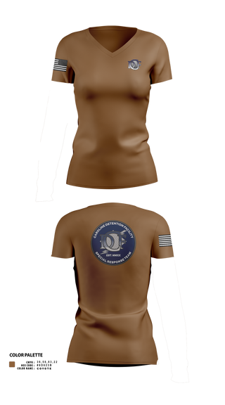 Womens Short Sleeve Vneck Shirt, Caroline Detention Facility, , Teamtime, Team time, sublimation, custom sports apparel, team uniforms, spirit wear, spiritwear, sports uniforms, custom shirts, team store, custom team store, fundraiser sports, apparel fundraiser