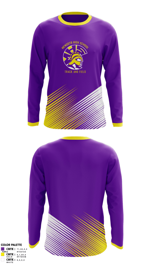 Long Sleeve Performance Shirt, Mendota High School Track and Field, Track & Field, Teamtime, Team time, sublimation, custom sports apparel, team uniforms, spirit wear, spiritwear, sports uniforms, custom shirts, team store, custom team store, fundraiser sports, apparel fundraiser