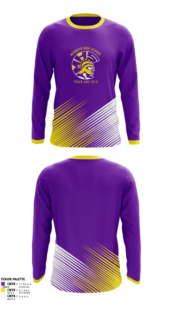Long Sleeve Performance Shirt, Mendota High School Track and Field, Track & Field, Teamtime, Team time, sublimation, custom sports apparel, team uniforms, spirit wear, spiritwear, sports uniforms, custom shirts, team store, custom team store, fundraiser sports, apparel fundraiser