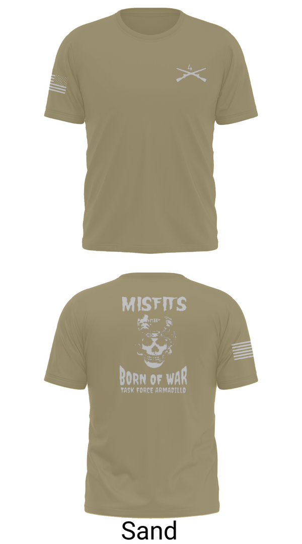 Old School Cotton Feel Shirt, 4th platoon misfits, Army, Teamtime, Team time, sublimation, custom sports apparel, team uniforms, spirit wear, spiritwear, sports uniforms, custom shirts, team store, custom team store, fundraiser sports, apparel fundraiser