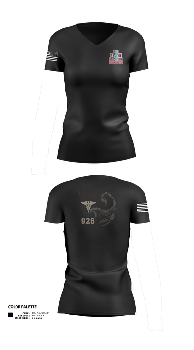 926 PM 83596948 Women's Short Sleeve V-neck Shirt - 1