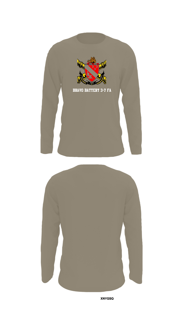 Long Sleeve Performance Shirt, Bravo Battery 3-7 FA, Army, Teamtime, Team time, sublimation, custom sports apparel, team uniforms, spirit wear, spiritwear, sports uniforms, custom shirts, team store, custom team store, fundraiser sports, apparel fundraiser
