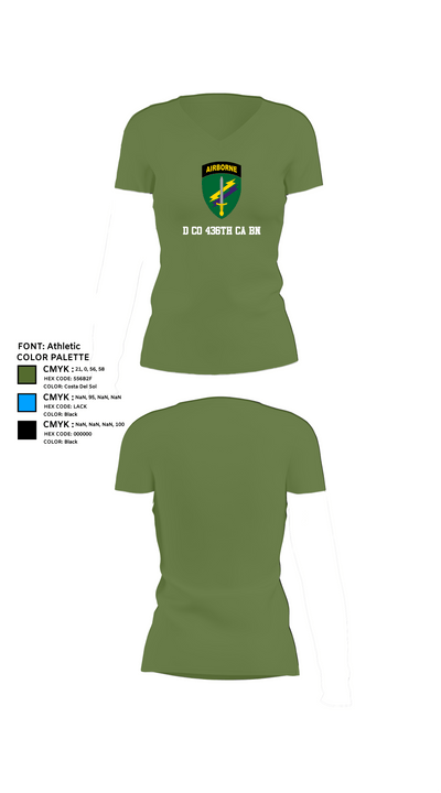 D Co 436th CA BN 62553628 Women's Short Sleeve V-neck Shirt - 44