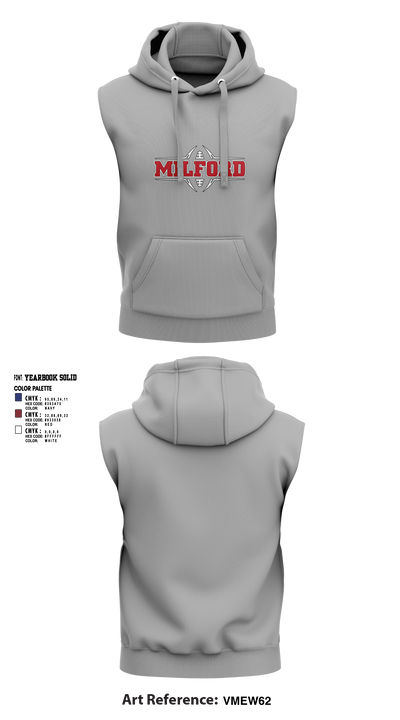 Milford Eagles Pop Warner Football and Cheer 85500081 Sleeveless Hoodie - 4 (2)